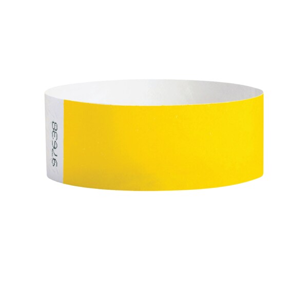 Wristband - Tyvek - Adult Blank 1" x 10" Yellow
